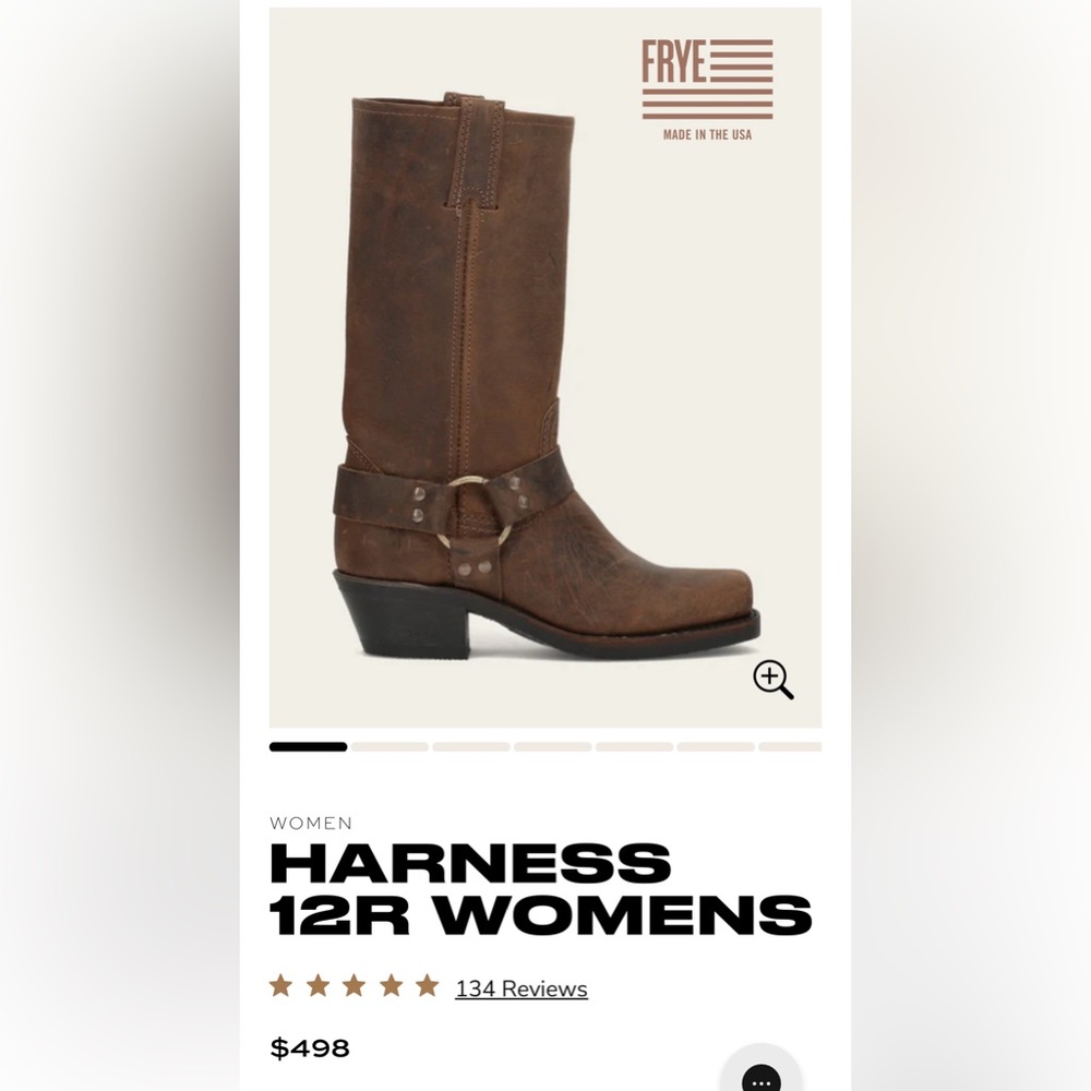 Frye Harness 12R Women's Leather Boots - Color: Smoke - Size 8